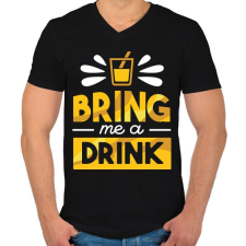 PRINTFASHION Bring me a drink - Férfi V-nyakú póló - Fekete férfi póló