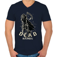 PRINTFASHION Bringás halál - Férfi V-nyakú póló - Sötétkék