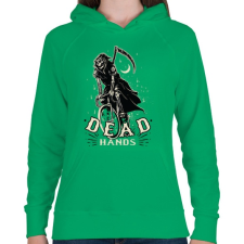 PRINTFASHION Bringás halál - Női kapucnis pulóver - Zöld női pulóver, kardigán
