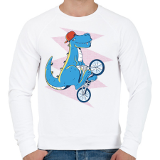 PRINTFASHION Bringás T-rex - Férfi pulóver - Fehér férfi pulóver, kardigán