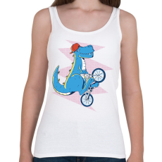 PRINTFASHION Bringás T-rex - Női atléta - Fehér