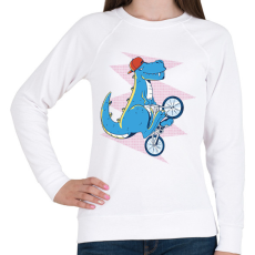 PRINTFASHION Bringás T-rex - Női pulóver - Fehér