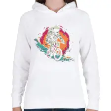 PRINTFASHION Bringás űrhajós - Női kapucnis pulóver - Fehér női pulóver, kardigán