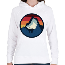 PRINTFASHION Bringázás a hegyekben - Női kapucnis pulóver - Fehér