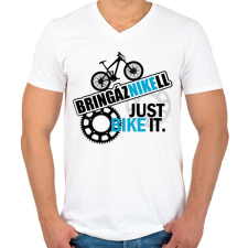 PRINTFASHION bringáznikell - Férfi V-nyakú póló - Fehér férfi póló