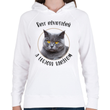 PRINTFASHION Brit rövidszőrű - Legjobb barát - Női kapucnis pulóver - Fehér női pulóver, kardigán