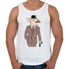 PRINTFASHION British style Pig - Férfi atléta - Fehér