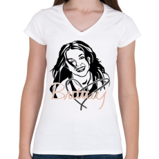 PRINTFASHION britney spears dream2 - Női V-nyakú póló - Fehér