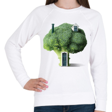 PRINTFASHION Brokkoli ház - Női pulóver - Fehér női pulóver, kardigán
