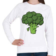 PRINTFASHION Brokkoli - Női pulóver - Fehér női pulóver, kardigán