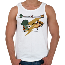 PRINTFASHION Brokkoli vs. Pizza - Férfi atléta - Fehér
