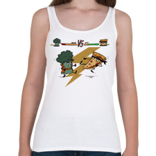 PRINTFASHION Brokkoli vs. Pizza - Női atléta - Fehér női trikó