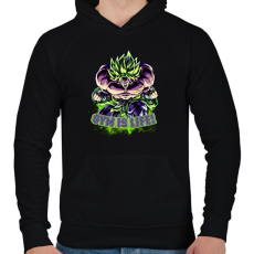 PRINTFASHION Broly, Edzős minta (Dragon Ball) - Férfi kapucnis pulóver - Fekete