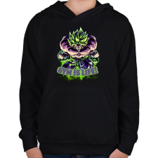 PRINTFASHION Broly, Edzős minta (Dragon Ball) - Gyerek kapucnis pulóver - Fekete gyerek pulóver, kardigán