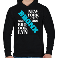 PRINTFASHION bronx nyc - Férfi kapucnis pulóver - Fekete