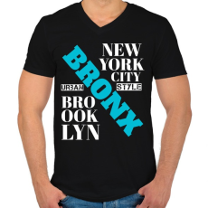 PRINTFASHION bronx nyc - Férfi V-nyakú póló - Fekete