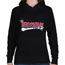 PRINTFASHION Brooklyn graffiti - Női kapucnis pulóver - Fekete