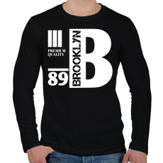 PRINTFASHION Brooklyn premium quality 89 - Férfi hosszú ujjú póló - Fekete