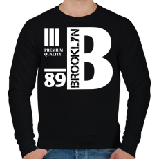 PRINTFASHION Brooklyn premium quality 89 - Férfi pulóver - Fekete