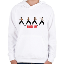 PRINTFASHION Bruce Lee - Gyerek kapucnis pulóver - Fehér gyerek pulóver, kardigán
