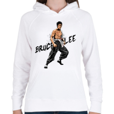 PRINTFASHION Bruce Lee - Női kapucnis pulóver - Fehér női pulóver, kardigán