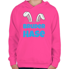 PRINTFASHION Bruder Hase - Gyerek kapucnis pulóver - Fukszia gyerek pulóver, kardigán