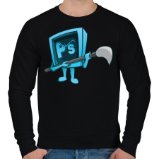 PRINTFASHION Brush - Férfi pulóver - Fekete férfi pulóver, kardigán