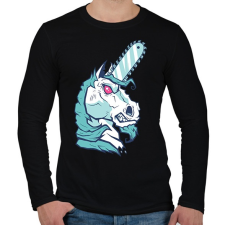 PRINTFASHION Brutál unikornis - Férfi hosszú ujjú póló - Fekete férfi póló