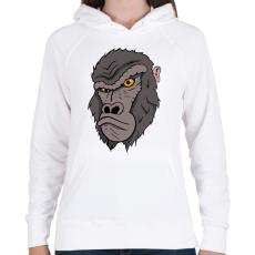 PRINTFASHION Bruti a gorilla - Női kapucnis pulóver - Fehér
