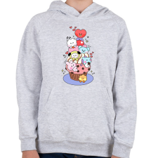 PRINTFASHION BT21 - Gyerek kapucnis pulóver - Sport szürke gyerek pulóver, kardigán