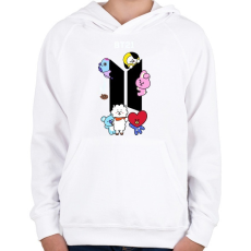 PRINTFASHION BT-21 - Gyerek kapucnis pulóver - Fehér