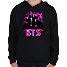PRINTFASHION BTS 3 - Gyerek kapucnis pulóver - Fekete gyerek pulóver, kardigán