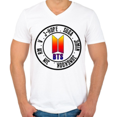 PRINTFASHION BTS All Stars - Férfi V-nyakú póló - Fehér