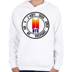 PRINTFASHION BTS All Stars - Gyerek kapucnis pulóver - Fehér