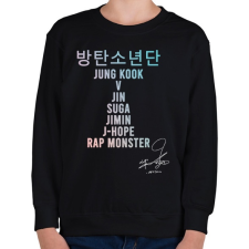 PRINTFASHION BTS dedikálva - Gyerek pulóver - Fekete gyerek pulóver, kardigán