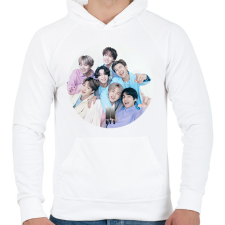 PRINTFASHION BTS Kpop - Férfi kapucnis pulóver - Fehér férfi pulóver, kardigán