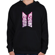 PRINTFASHION Bts logo - Gyerek kapucnis pulóver - Fekete