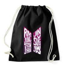 PRINTFASHION Bts logo - Sportzsák, Tornazsák - Fekete tornazsák