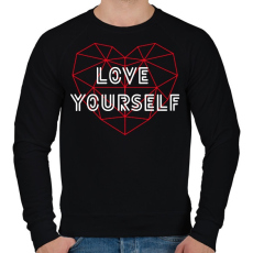 PRINTFASHION BTS - Love yourself - Férfi pulóver - Fekete