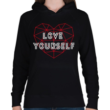 PRINTFASHION BTS - Love yourself - Női kapucnis pulóver - Fekete női pulóver, kardigán