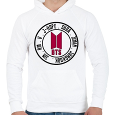 PRINTFASHION BTS music band - Férfi kapucnis pulóver - Fehér