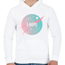 PRINTFASHION BTS NASA: J-HOPE - Férfi kapucnis pulóver - Fehér férfi pulóver, kardigán
