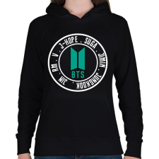 PRINTFASHION BTS  - Női kapucnis pulóver - Fekete női pulóver, kardigán