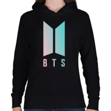 PRINTFASHION BTS - Női kapucnis pulóver - Fekete női pulóver, kardigán