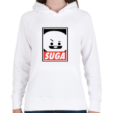 PRINTFASHION BTS Suga - Női kapucnis pulóver - Fehér női pulóver, kardigán