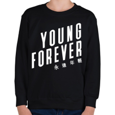 PRINTFASHION BTS Young forever - Gyerek pulóver - Fekete gyerek pulóver, kardigán