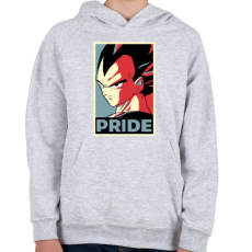 PRINTFASHION Büszke Vegita - Gyerek kapucnis pulóver - Sport szürke