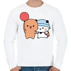 PRINTFASHION Bubu és Dudu lufival - Férfi pulóver - Fehér