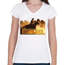 PRINTFASHION buckaroo - Női V-nyakú póló - Fehér