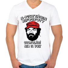 PRINTFASHION Bud Spencer 01 - Férfi V-nyakú póló - Fehér férfi póló